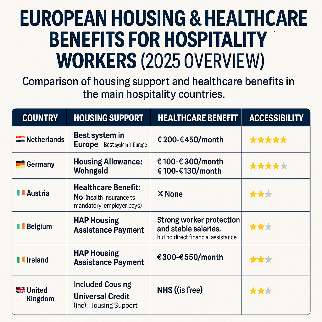 Europese vergelijking huur- en zorgvoordelen horeca Europa
